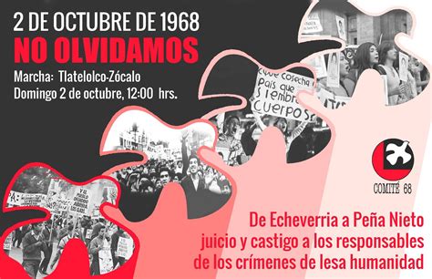 Convocan a marcha por matanza estudiantil del 2 de Octubre del 68