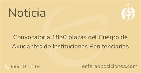 Convocatoria 1850 plazas del Cuerpo de Ayudantes de Instituciones ...