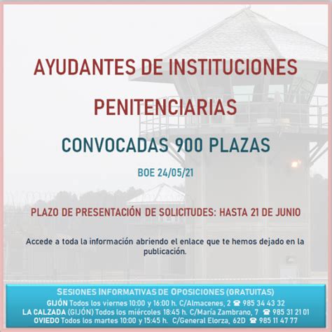 CONVOCATORIA AYUDANTES DE INSTITUCIONES PENITENCIARIAS | Academia Tamargo