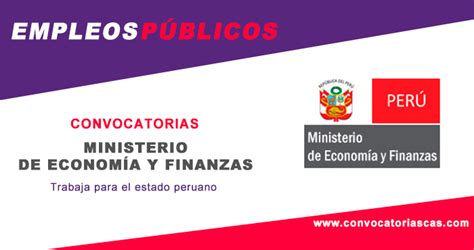CONVOCATORIA MINISTERIO DE ECONOMÍA MEF  [CAS]: 1 Plaza   Derecho ...