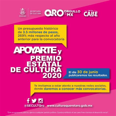 Convocatoria Premio Estatal de Cultura 2020 – El Infográfico – Las ...
