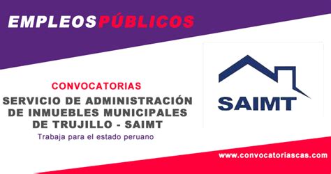 CONVOCATORIA SAIMT [CAS]: 1 Plaza   Cajero | Empleos Públicos 2022 Perú