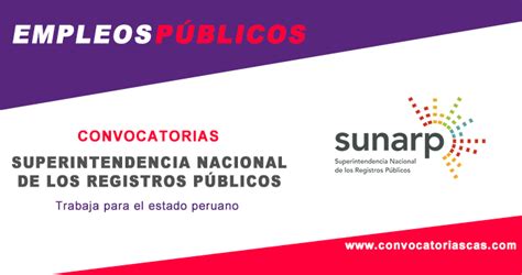 CONVOCATORIA SUNARP [CAS]: 1 Plaza   Derecho | Empleos Públicos 2022 Perú