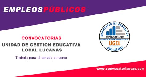 CONVOCATORIA UGEL LUCANAS [CAS]: 1 Plaza   Psicología | Empleos ...