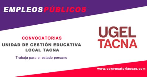 CONVOCATORIA UGEL TACNA [CAS]: 3 Plazas   Psicología | Empleos Públicos ...