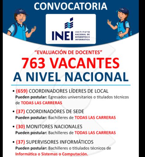 Convocatorias INEI 2021   Bolsa de trabajo/empleos y ...