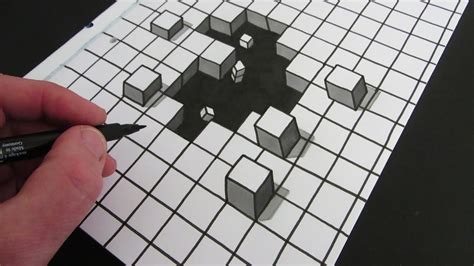 COOL Optical Illusion Cube Drawing