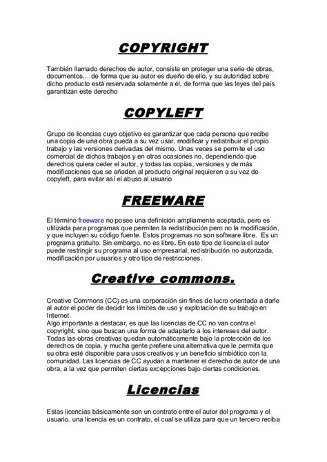 Copyright, copyleft, licencias, freeware y creative commons