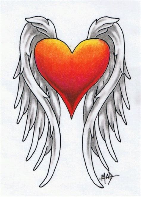 Corazón x alas | Dibujos de corazones, Alas de angeles ...