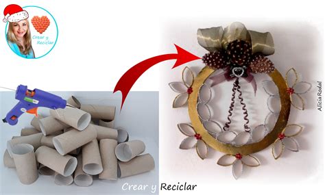 Corona de Navidad fácil con tubos de cartón del papel higiénico   Crear ...