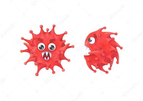 Coronavirus en estilo de dibujos animados. un virus maligno con ...