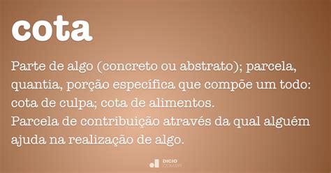 Cota   Dicio, Dicionário Online de Português