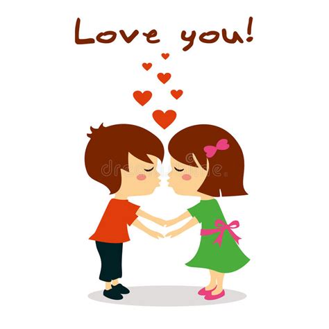 Couple In Love Kissing, Love You Stock Illustration ...
