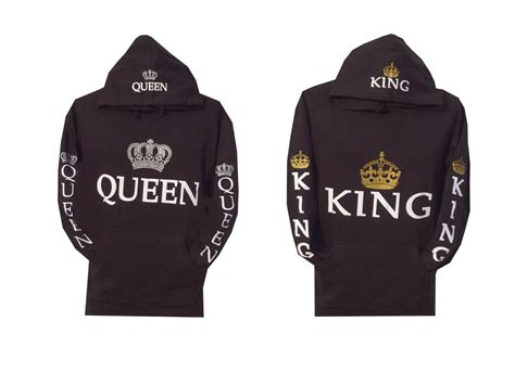 Couple Matching King and Queen Hoodie Color Black Hooded ...