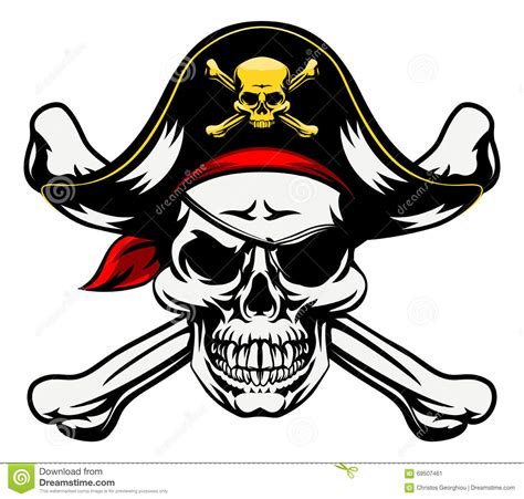 Cráneo Y Pirata De La Bandera Pirata Ilustración del ...