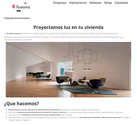 Creación de pagina web para el estudio de interiorismo Lluesma   Marketdoo