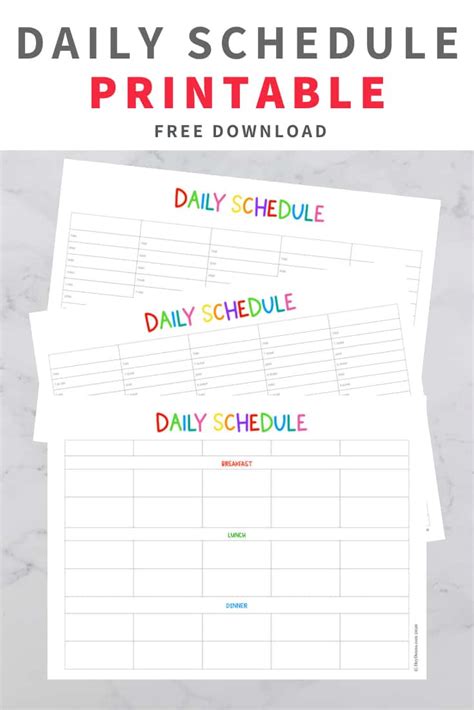 Create a Daily Schedule for Kids With These Free ...