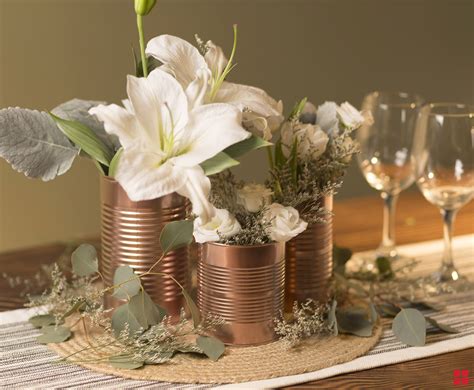 Create Shiny Copper Cans as Budget Friendly Floral Wedding ...