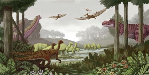 Cretaceous Period, Illustration Painting by Spencer Sutton