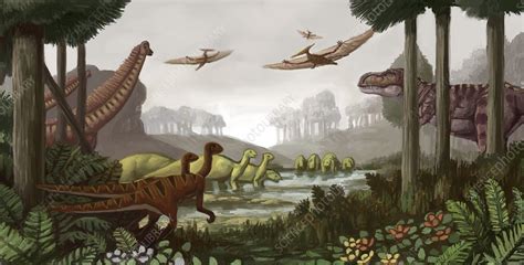 Cretaceous Period, Illustration   Stock Image   C030/7172 ...