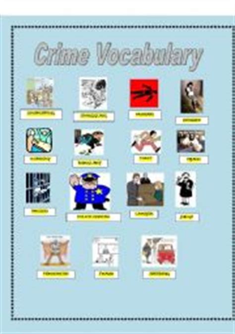 Crime Vocabulary Exercises Key   ESL worksheet by ari 13