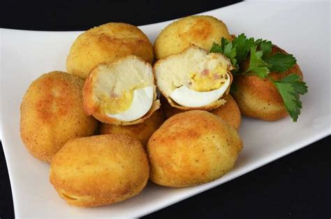 Croquetas de huevo relleno de jamón y queso Ingredientes ...