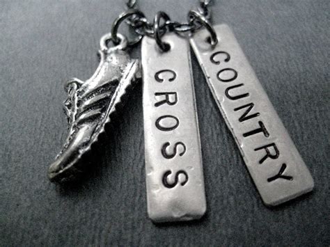 Cross Country Run Cross Country Running Necklace on Gunmetal