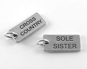 Cross Country Run Cross Country Running Necklace on Gunmetal