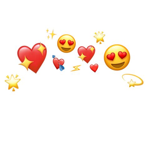 crown heart heartcrown tumblr red star shine emoji hear...