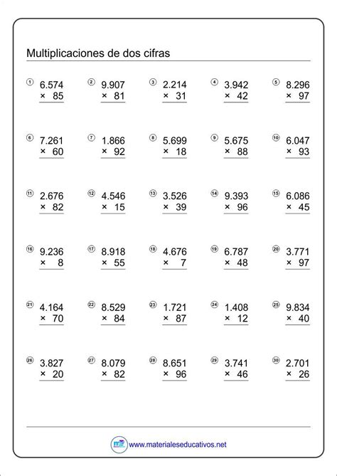 Cuaderno de Multiplicaciones Una cifra, dos cifras, tres ...