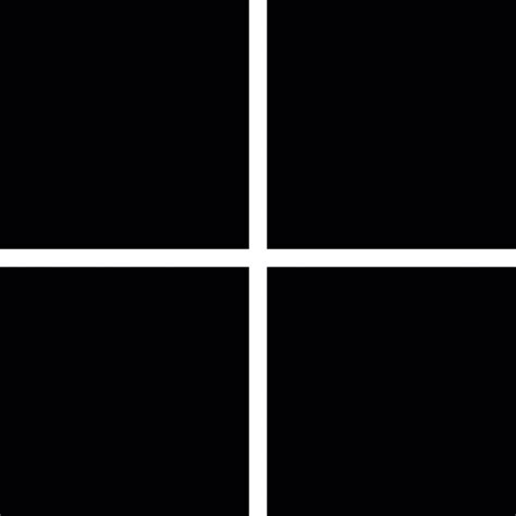 Cuadrado dividido en cuatro cuadrados o partes, ios 7 Símbolo interfaz ...