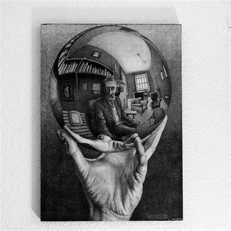 Cuadro Mano Con Esfera Reflectante De M. C. Escher ...