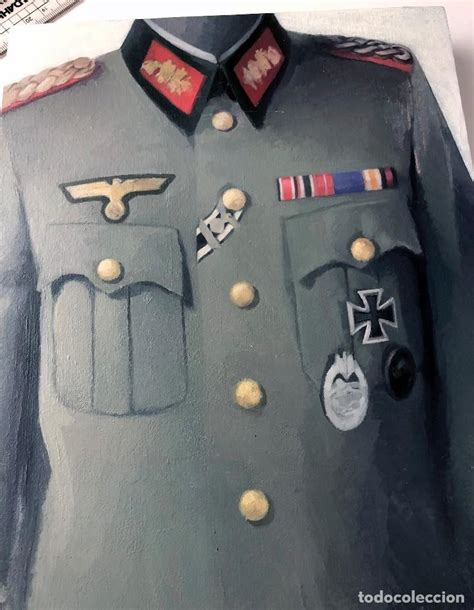 cuadro original pintura uniforme general aleman   Comprar ...