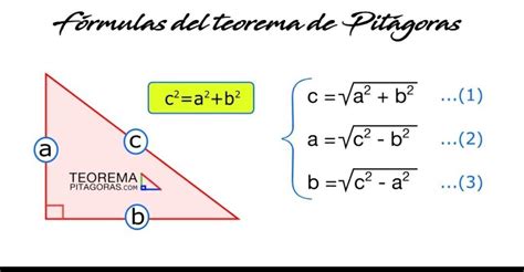 cual es la formula del teorema de pitagoras   Brainly.lat