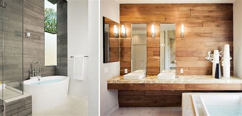 Cuartos de baño con paredes de madera