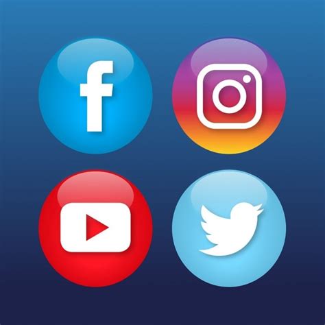 Cuatro iconos de redes sociales | Vector Gratis