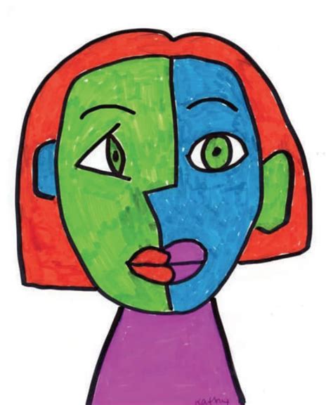 Cubism Face with Markers · Art Projects for Kids