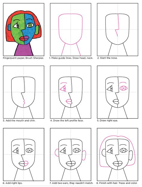 Cubism Face with Markers · Art Projects for Kids