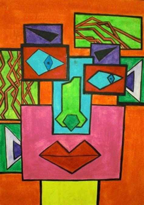 cubism for kids  start with rectangles + each one has a ...