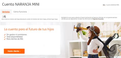 Cuenta Naranja Mini de ING   #Finlit.es