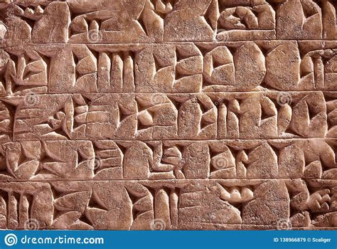 Cuneiforme Asirio Y Sumerio Antiguo De Mesopotamia Imagen de archivo ...