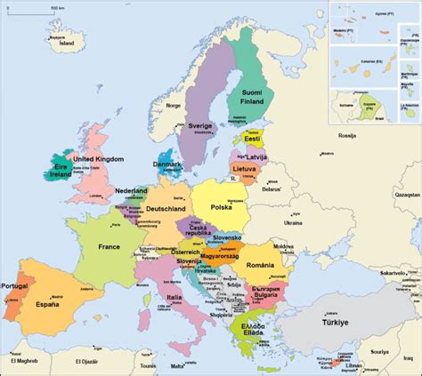 Current 28 Member States of the European Union  in color ...