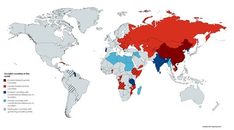 Current and former socialist countries : MapPorn