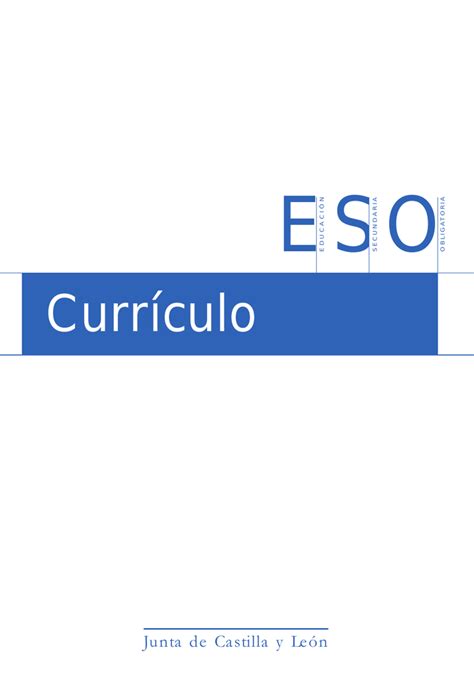 Currículo   Portal de Educación de la Junta de Castilla y León