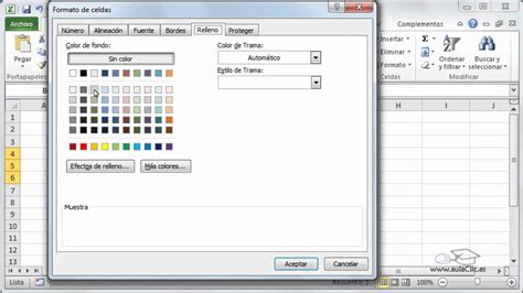 Curso de Excel 2010. 7.4. Colorear celdas.   YouTube