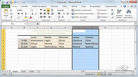 Curso de Excel 2010. 9.2. Insertar columnas   YouTube