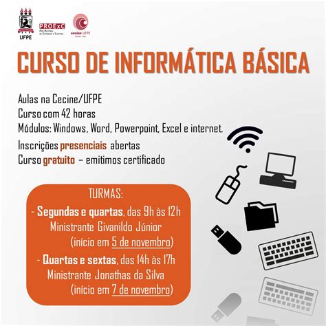 Curso de Informática Básica   Nova turma   Nov/2018 ...