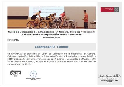 Curso de Valoración de la Resistencia en Carrera, Ciclismo ...