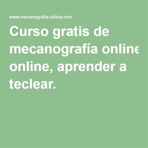 Curso gratis de mecanografía online, aprender a teclear ...