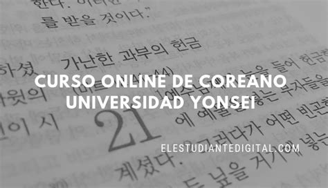 Curso online de idioma Coreano de la Universidad Yonsei ...